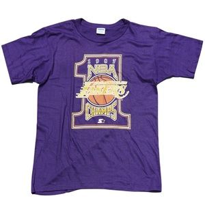 1987 LOS ANGELES LAKERS CHAMPIONSHIP STARTER T-SHIRT